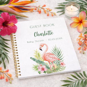 Livre d'hôte baby shower rose flamant