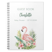 Livre d'hôte baby shower rose flamant (Devant)
