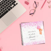 Livre d'hôte baby shower rose ours en peluche fill