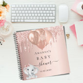 Livre d'hôte baby shower rose parties scintillant