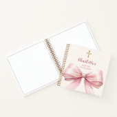 Livre d'hôte Baptême blush crème arc rose (Intérieur)