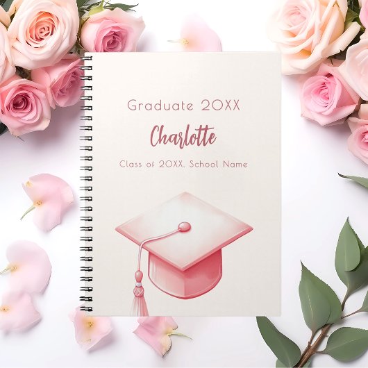 Livre d'hôte blush rose beige crème fête de gradua