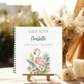 Livre d'hôte douche de mariée rose flamingo