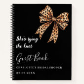 Livre d'hôte douche de nage noir leopard noeud d'a (Devant)