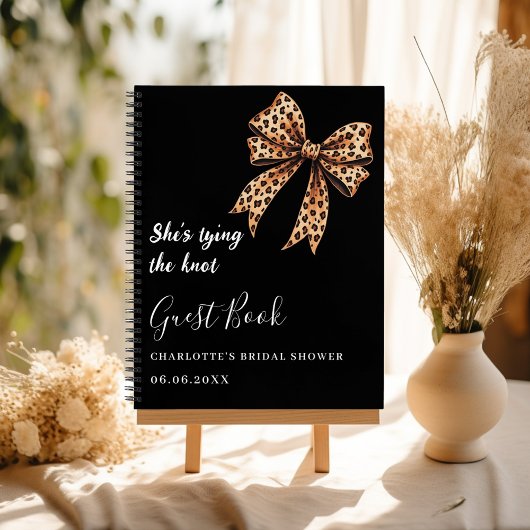 Livre d'hôte douche de nage noir leopard noeud d'a