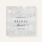 Livre d'hôte douche nuptiale argent parties scinti (Devant)