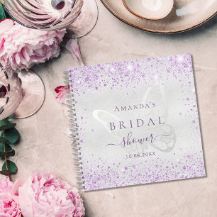 Livre d'hôte douche nuptiale argent violet papillo
