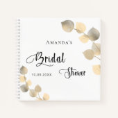 Livre d'hôte douche nuptiale d'or eucalyptus (Devant)