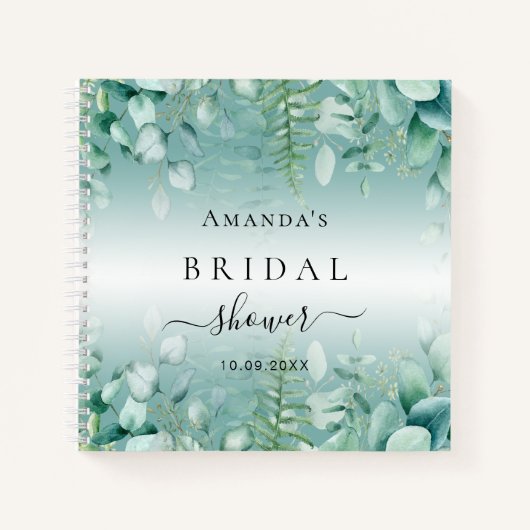 Livre d'hôte douche nuptiale eucalyptus bois (Devant)