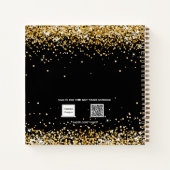 Livre d'hôte douche nuptiale noir or parties scint (Dos)