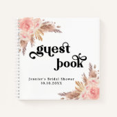 Livre d'hôte douche nuptiale pampas herbe rose pâl (Devant)