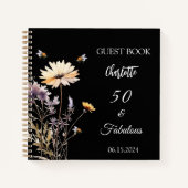 Livre d'hôte fleur sauvage noir 50 fabuleux annive (Devant)