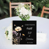 Livre d'hôte fleur sauvage noir 50 fabuleux annive