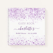 Livre d'hôte lavande de douche nuptiale blanc (Devant)