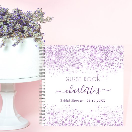 Livre d'hôte lavande de douche nuptiale blanc