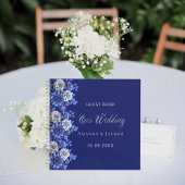 Livre d'hôte mariage bleu marine fleurs