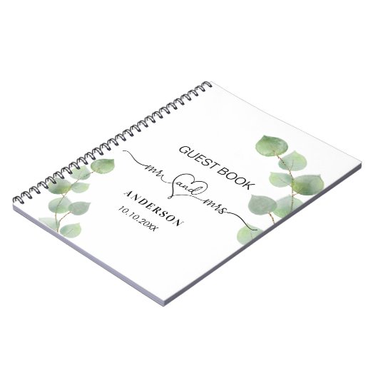 Livre d'hôte mariage eucalyptus m mrs heart (Côté gauche)