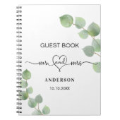 Livre d'hôte mariage eucalyptus m mrs heart (Devant)