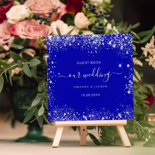 Livre d'hôte mariage royal bleu argent parties sci