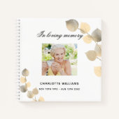 Livre d'hôte mémorial funéraire ecalyptus or (Devant)