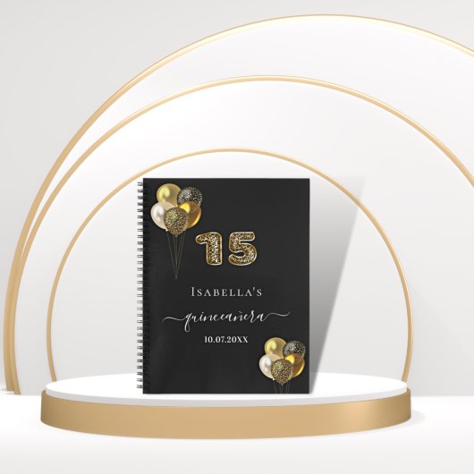 Livre d'hôte Quinceanera empreinte de léopard or n