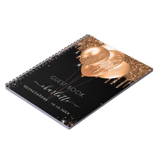Livre d'hôte Quinceanera parties scintillant en or (Côté gauche)