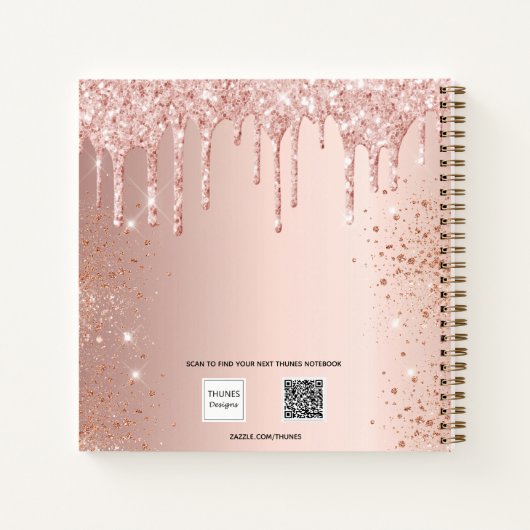 Livre d'hôte Quinceanera rose or parties scintilla (Dos)