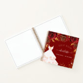 Livre d'hôte Quinceanera rouge or robe blanche (Intérieur)