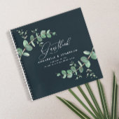 Livre d'hôte rustique mariage eucalyptus noir