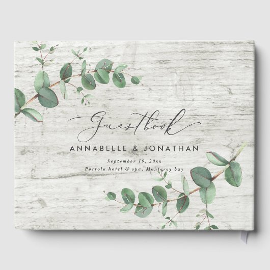 livre d'hôte simple rustique eucalyptus en bois bl (Verso)