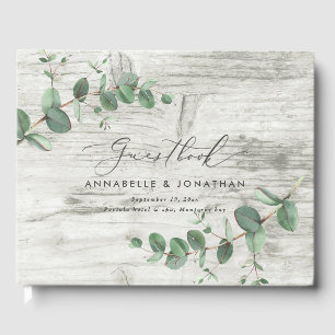 livre d'hôte simple rustique eucalyptus en bois bl