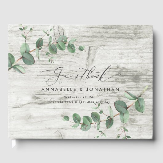 livre d'hôte simple rustique eucalyptus en bois bl (Recto)