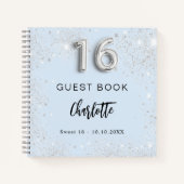 Livre d'hôte Sweet 16 bébé bleu argent (Devant)