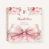 Livre d'hôte Sweet 16 flores de crème arc rose (Devant)