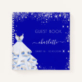 Livre d'hôte Sweet 16 robe royale bleu argent (Devant)