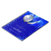 Livre d'hôte Sweet 16 royal blue drips ballons (Côté gauche)