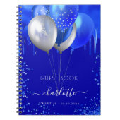 Livre d'hôte Sweet 16 royal blue drips ballons (Devant)