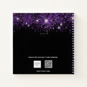 Livre d'hôtes 18e anniversaire noir violet nom de  (Dos)