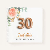 Livre d'hôtes 30e anniversaire rose or eucalyptus (Devant)