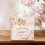 Livre d'hôtes 50e anniversaire pampas herbe rose o<br><div class="desc">Pour une soirée élégante de 50ème anniversaire. Un arrière - plan d'or rose,  rustique et rustique à l'aspect rustique et rustique. Décoré d'or rose,  de fleurs roses,  d'herbe de pampas. Personnalisez et ajoutez un nom et une date.</div>