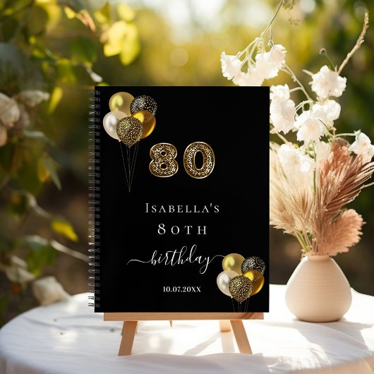 Livre d'hôtes 80e anniversaire animal léopard d'or