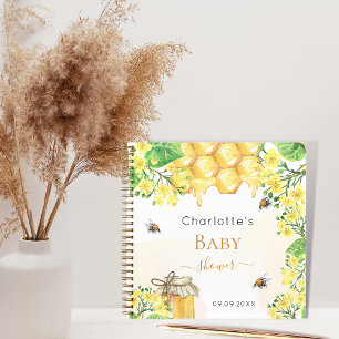 Livre d'hôtes abeilles miel fleurons jaune baby sh