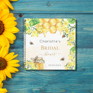 Livre d'hôtes abeilles miel fleurons jaunes douche