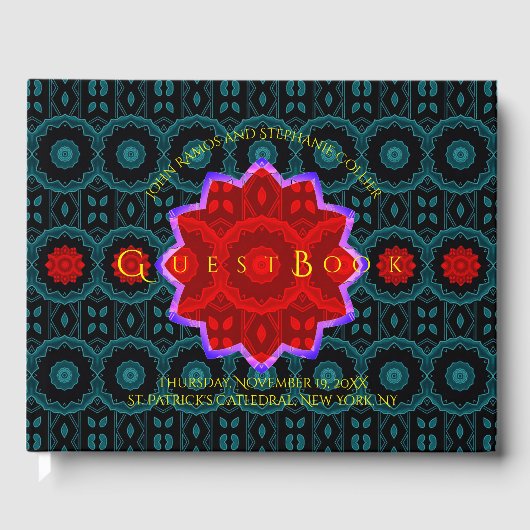 Livre d'hôtes Art Déco Floral (Recto)