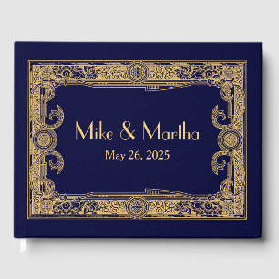 Livre d'hôtes Art Déco Ornamental Gold Frame