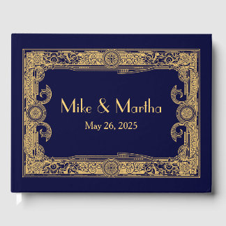 Livre d'hôtes Art Déco Ornamental Gold Frame