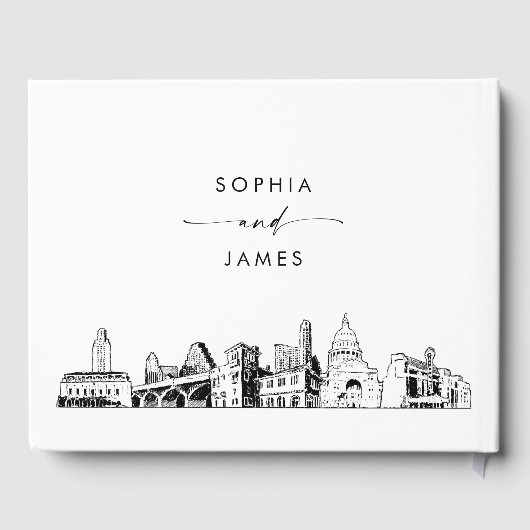 Livre d'hôtes Austin Skyline Mariage (Verso)