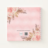 Livre d'hôtes Baby shower pampas herbe rose brouss (Dos)