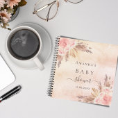 Livre d'hôtes Baby shower pampas herbe rose gol
