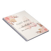 Livre d'hôtes Baby shower rose beige papillon boho (Côté Droit)